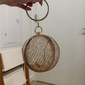 ASOS Gold Mesh Wristlet Clutch